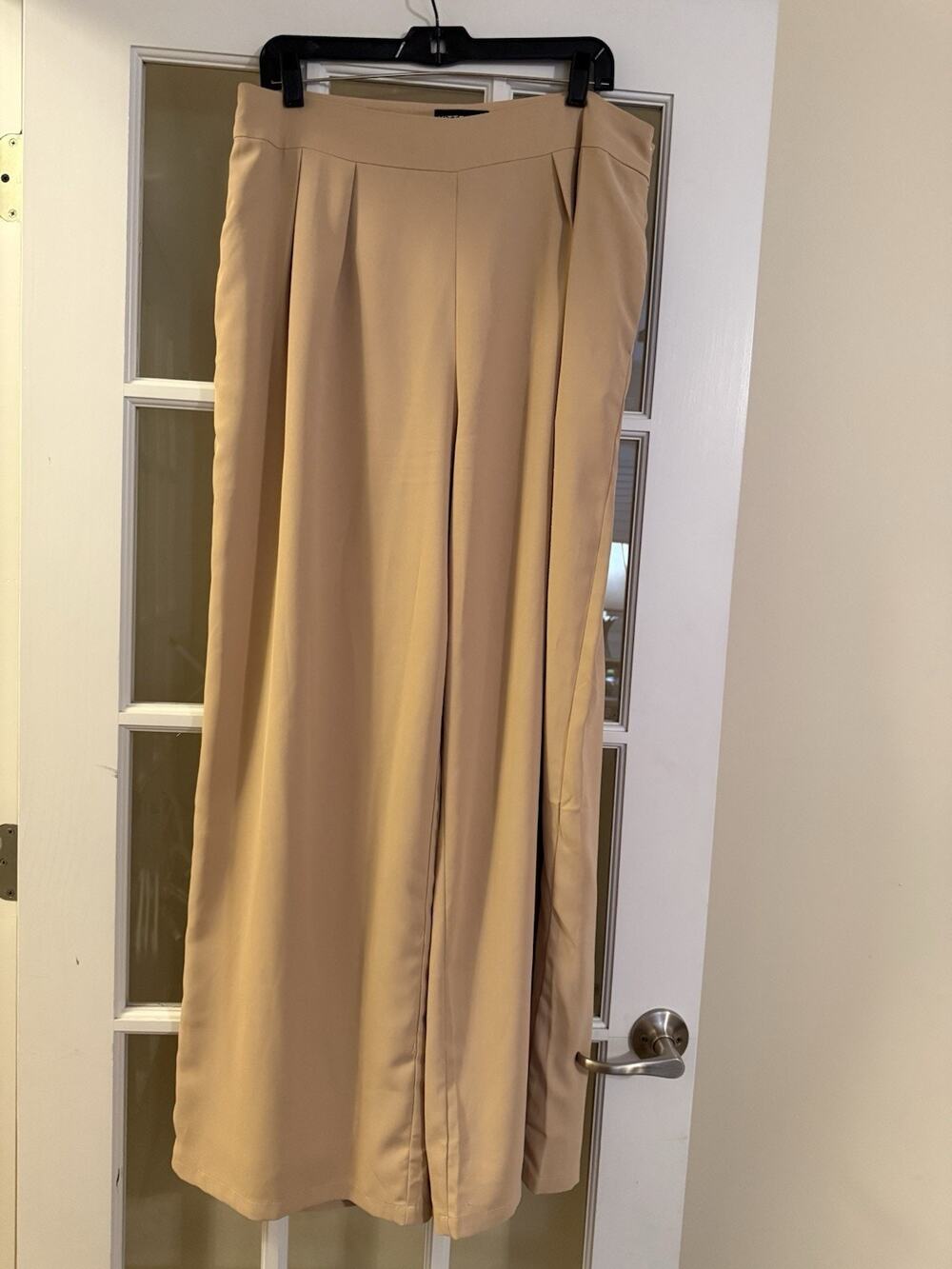 Kittenish Women’s Beige Career Pants Wide Leg Corporate XL